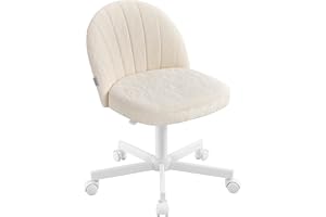 SONGMICS Skrivbordsstol i PU-läder, Snurrstol utan Armstöd | Ergonomisk Kontorsstol med Justerbar Höjd, för Hemmakontor, 60 x