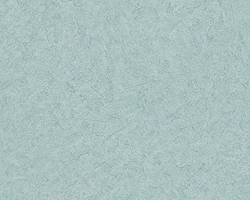 Livingwalls Tapete Titanium Uni-, Strukturtapete blau grün metallic 315427