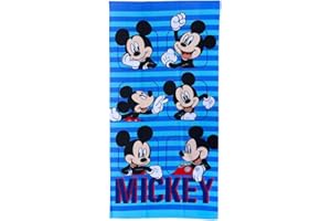 CARTOON Serviette de plage Mickey Disney serviette en microfibre polyester pour enfants 245 gsm taille 70 x 140 cm plage piscine