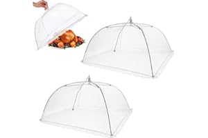 SEMINISMAR Pop Up Cubiertas para Comida,Cubiertas De Malla para Alimentos,Cubierta Protectora Alimentos Fresca,Cubierta De Alimentos,Cubierta para Alimentos,para Picnic BBQ,32x32cm,Blanco,2 Piezas