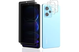 MiKoyi Sichtschutz Schutzfolie für Redmi Note 12 Pro/Note 12 Pro+,[2+2 Stück] Gehärtetes Glas Folie Privacy Displayschutz Kameraschutz Anti Spy Blickschutzfolie für Redmi Note 12 Pro/Note 12 Pro+