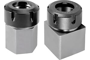 Borimend ER32 Collet Chucks Block Set of 2 Square and Hex Workholding Holder for CNC Lathe Engraving Machine
