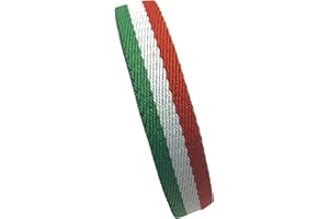 MIBANDERA Bracciale Bandiera Italia Uomo Donna Bracciale Italiano Elasticizzato. Bracciale Pelle Tessuto Italia