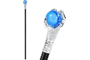 KYOEOE Baguette magique Halloween, sceptre, bâton de sorcière, canne gothique, bâton Maleficent, accessoires de costume Halloween, bleu magiqu,108cm,accessoire vampire,canne cosplay, carnaval,soirée à thème