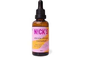 N!CK'S NICKS Caramel Stevia Drops (50ml) Sugar Free Zero Calorie Liquid Flavoured Keto Sweetener Gluten Free Low Carb Sugar Substitute Alternative