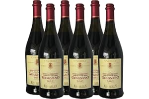 Vino Gragnano Dop | Rosso Frizzante Naturale | Penisola Sorrentina | I Nobili del Regno di Napoli | 6 Bottiglie da 75 Cl | Campania | Idea Regalo