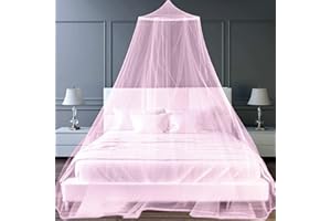 FFTANXS Zanzariera Letto Universale Rosa,Zanzariera Letto Singolo e Matrimoniale 0.6 * 2.5 * 10.5m,Baldacchino per Letto Bambina,Mesh Garza zanzariera da viaggio Interni Ed Esterni Cupola Zanzariera