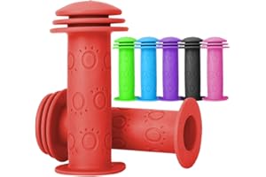 ALUSCOTA Fahrradgriffe Kinder - lenkergriffe Fahrrad Kinder 22mm mit Höchster Sicherheit Prallschutz | lang 105mm Kinderfahrrad Griffe für Roller,Dreirad,Kinder Laufrad,Kinderfahrrad