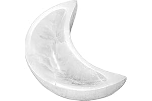 NKlaus Selenite Ciotola Mezzaluna 10,5 x 4,5 cm – Pulizia energetica e ricarica per pietre curative, gioielli e cristalli – Decorazione spirituale e pietra protettiva