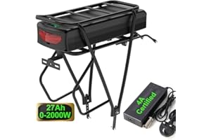 UNIT PACK POWER UPP 52V 27Ah Ebike Battery with Rear Rack- Litihium Bike Battery for 750W 1000W 1500W Ebike Conversion Kit for Front Wheel Rear Wheel Brushless Motor