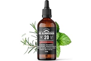 NUTRIVE PHARMA G-20 Bartöl 100ml Rosmarinöl Minzöl Bartwachstumsöl mit Brennnesselöl, Schachtelhalmöl, Salbeiöl, Lorbeeröl, Rizinusöl, Argan, Jojoba, Vitamin E und mehr, Originalserum für einen langen u. dicken Bart