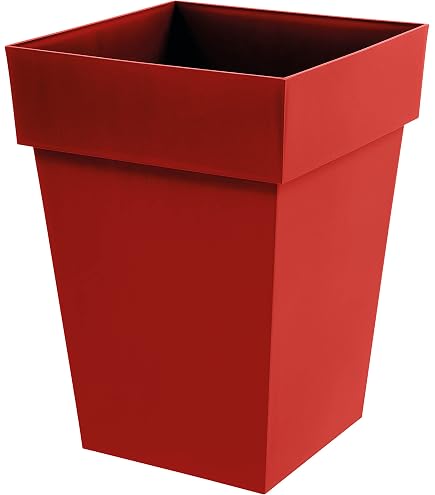 Jardinière EDA Chorus 7.5L Rouge Rubis - Avec Réserve D'eau Et Drainage - 39.8x18.8x16.1cm