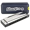 Hohner M50406S Silver Star /Key F Harmonica, Silver