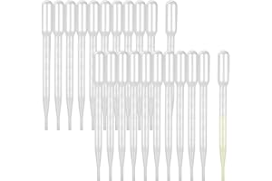 DIYASY 25pcs 3ML Plastic Transfer Pipettes Droppers, Graduated Disposable Measuring Liquid Pipettes Droppers for Mixing Acrylic Paints and Lab