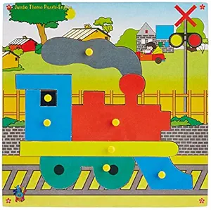 Skillofun Wooden Jumbo Theme Puzzle Engine Knobs, Multi Color