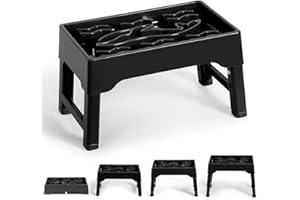 SCHITEC Elevated Dog Bowls 4 Adjustable Heights Raised Dog Bowl Stand with 2L Slow Feeder for Large Medium Small Dogs and Cats Pet (Black)