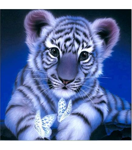 Kit Point De Croix Cukol - Motif Tigre, Toile 11CT 46x46cm - Fil Inclus - Pour Débutants