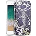 Produktbild iPhone 7 Hülle , iPhone 8 Tasche , Marmor Hülle Extrem Dünne Weich TPU Silikon Schutzhülle für Apple iPhone 7/Apple iPhone 8 (4.7 zoll) , MoEvn Bequem Textur Stein Hülse Gel Gummi Malerei Muster und Slow Rising Anti Stress Design Ultradünnen Etui Anti-Stoß Kratzfeste Handytasche Etui Schale Bumper Case Cover Schutzhülle - Diamantschwarz