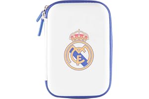 FRIENDLY LICENSE Real Madrid Club de Fútbol - Funda Universal para Accesorios - Interior Forrado de Espuma - Cierre de Cremallera - 10x4x17 cm - Producto Oficial del Equipo
