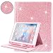 Produktbild iPad 9.7 2018 hülle mit Apple Pencil Halter[Frei Stift], Glitzer Premium Leder, Schutzhülle Ständer Smart Cover Auto Schlafen/Wecken für Apple iPad 9.7 2018/2017/ Air 2/ Air/ Pro 9.7 2016, RoséGold