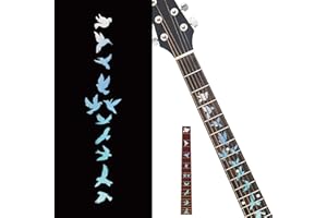PLIGREAT Gitarre Bundmarker Gitarre Hals Griffbrett Aufkleber Vögel Abziehbilder DIY Gitarre Dekor Geschenke für E-Bassist Akustikgitarre Musikinstrument Shop Zubehör