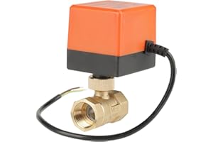 GOTOTOP Elektryczny zawór kulowy z napędem elektrycznym, AC 220 V G3/4" DN20 2-drożny mosiężny zawór kulowy z napędem silnikowym do klimatyzatora