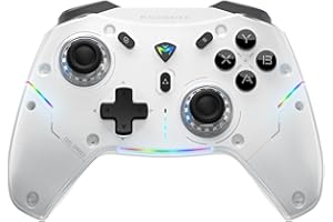 Machenike G5Pro PC Game Controller with RGB Lights, Hall Effect Joystick＆Triggers, Wireless Gaming Controller, Gamepad for Switch/Ipad/MAC/Android/Steam, White