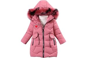 FULUOYIN Winterjacke Mädchen Kinder Wintermantel Girl Lange Steppjacke mit „ Love“ Sticken Design