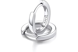 FaithHeart S925 Boucles d'Oreilles Créoles Femme en Argent 925/Plaqué Or/Couleur Noir - Petit Anneau d'Oreilles de 6/8/10/12/15/20mm - Bijoux Élégants et Minimalistes