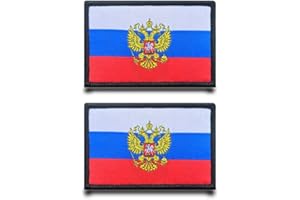 TUYATEZHI 2 Stück Russland Adler Flagge Patch Stickerei Taktische Militär Patch,Aufnäher mit Stickereiverschluss Airsoft für Jacke Stickereibänder Rucksäcke Taktische Kleidung Taschen Abzeichen