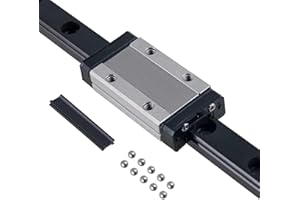 BEVDICNC MGN9H guía lineal de 550 mm, 1 pieza negro rejilla deslizante lineal con 1 pieza MGN9H bloque de carro para bolas de acero bloques de límite para impresora 3D CNC XYZ DIY máquina de grabado