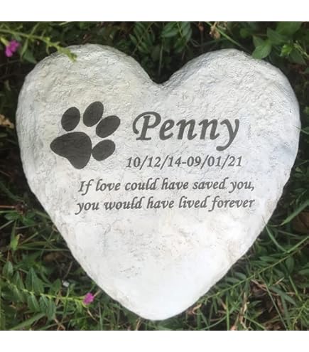 Pietra Commemorativa Personalizzata Per Cani E Gatti - Ricordo Con Nome E Date Incise - Regalo Di Simpatia - Foto 5