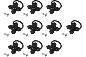 ReachMall Vintage Mexican Pine Furniture Drawer Pulls, Metal Knobs with Unique Design (10pc Black)