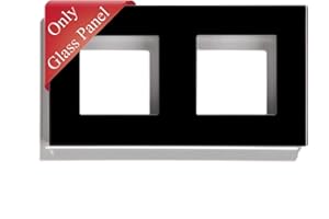 BSEED Rahmen Glasrahmen Panel für Lichtschalter und Steckdose Kristall Glasscheibe für Wandlichtschalter und Steckdosen Schwarz 157mm