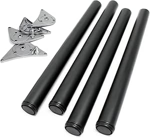 Set 4 Gambe Tavolo Regolabili Wiltec | Acciaio Inox Nero | Ø 60 Mm X 870 Mm | Per Tavoli Fai Da Te - Foto 8