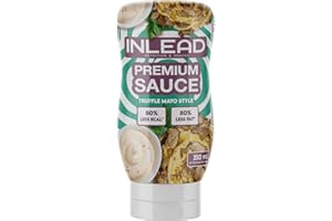 INLEAD - Premium Sauce - Light Sauce | 80% weniger Kalorien & 90% weniger Zucker | Perfekt Zur Diät | Kalorienarme Ernährung | Vegan | Glutenfrei | Laktosefrei - 350ml (Truffle Mayo Style)