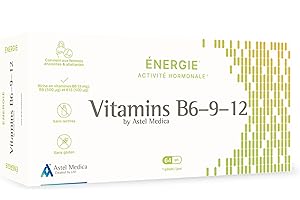 ASTEL MEDICA Vitamines B6, B9, B12, Gélules, Énergie, Activité Hormonale, Réduit la Fatigue, Meilleur Métabolisme Énergétique (64)
