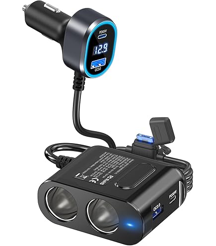 Chargeur Voiture USB C Qidoe 180W - Adaptateur Allume-cigare 36W - Noir