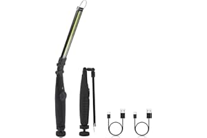 Vagocom 2Pack Rechargeable Work Light,LED COB Foldable Adjustable Brightness Inspection Lamp,Portable Magnetic Work Torch for Mechanic, Car Gadgets,Garage Tools,Emergency,Home,Gift for Men Dad(Black)