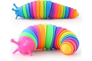 Gxhong Doigt Escargot Jouet, Limaces Articulées, 3D Fidget Slug Articulé Fidget Toy, Slug Fidget Toy, Jouet de Limace Articulé, Jouet Décompression Douce, pour Soulager Le Stress, Adultes Enfants,2pcs