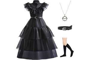 NuGeriAZ Wednesday Costume Kids Wednesday Costume Girl Wednesday Dress Wednesday Costume Halloween Christmas Carnival Black Friday