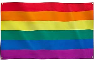 Runesol Bandera del Orgullo Arcoíris LGBT+ - 91x152cm / 3ft x 5ft - 4 Ojales en Cada Esquina, Premium para Exterior con Colores Vívidos