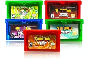 ZEZHE Pokemon Ultra Purple Version Gameboy Advance GBA Multi Colours Classic Game Accessories NDSL GB GB C GBM GBA SP (Pack of 5)