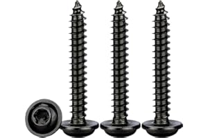 Drenky Viti Autoperforanti Torx M4x25mm,50 Pezzi Viti Legno Acciaio Inox A2 V2A con Rondella Nero Viti a Testa Mezza Tonda Flangiata Elevata Durezza,Filettatura Completa Metrica