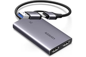 UGREEN Capturadora Vídeo HDMI Entrada 4K 30Hz Captura 2K 30Hz HD per Streaming Gaming OBS Compatibile con PC Switch PS5 Xbox MacBook iPad Camera