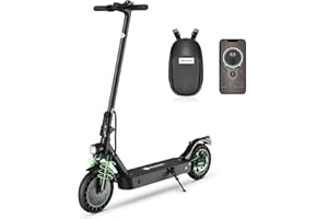 isinwheel Trottinette Electrique Adulte, Trottinette Électrique 10'' Portée 35km, Trotinette Electrique avec Moteur 500W, Vitesse Max 25km/h, Batterie 10.4AH, Double Amortisseurs, Contrôle APP