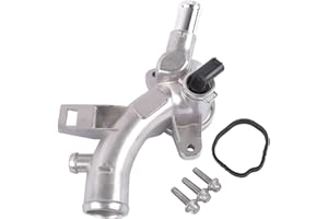 NSGMXT Water Outlet Housing Coolant Flange w/Sensor Aluminium Replacement for Corsa D E Astra J Meriva B Adam A12XEL B12XEL A14XEL B14XEL 25192985 1338022 (Aluminium)