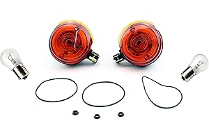 BISOMO 12V Blinker Set Vorn Orange E-geprüft + inklusive Lampen für Simson S50 S51 SR50