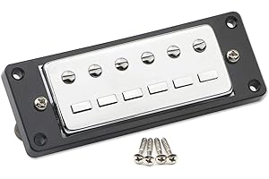 Unxuey 1 x 52mm Mini Guitar Bridge Pickup Double Coil Humbucker Parts for Les Paul Style Electric Guitars Chrome