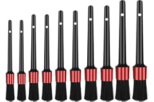 YANGFEI 10 Pieces Car Detail Brush Set, Car Cleaning Brush Automotive Detail Cleaning Brushes Fiber Auto Car Detailing Brush for Cleaning Wheels Engine Air Vent (5 Sizes)